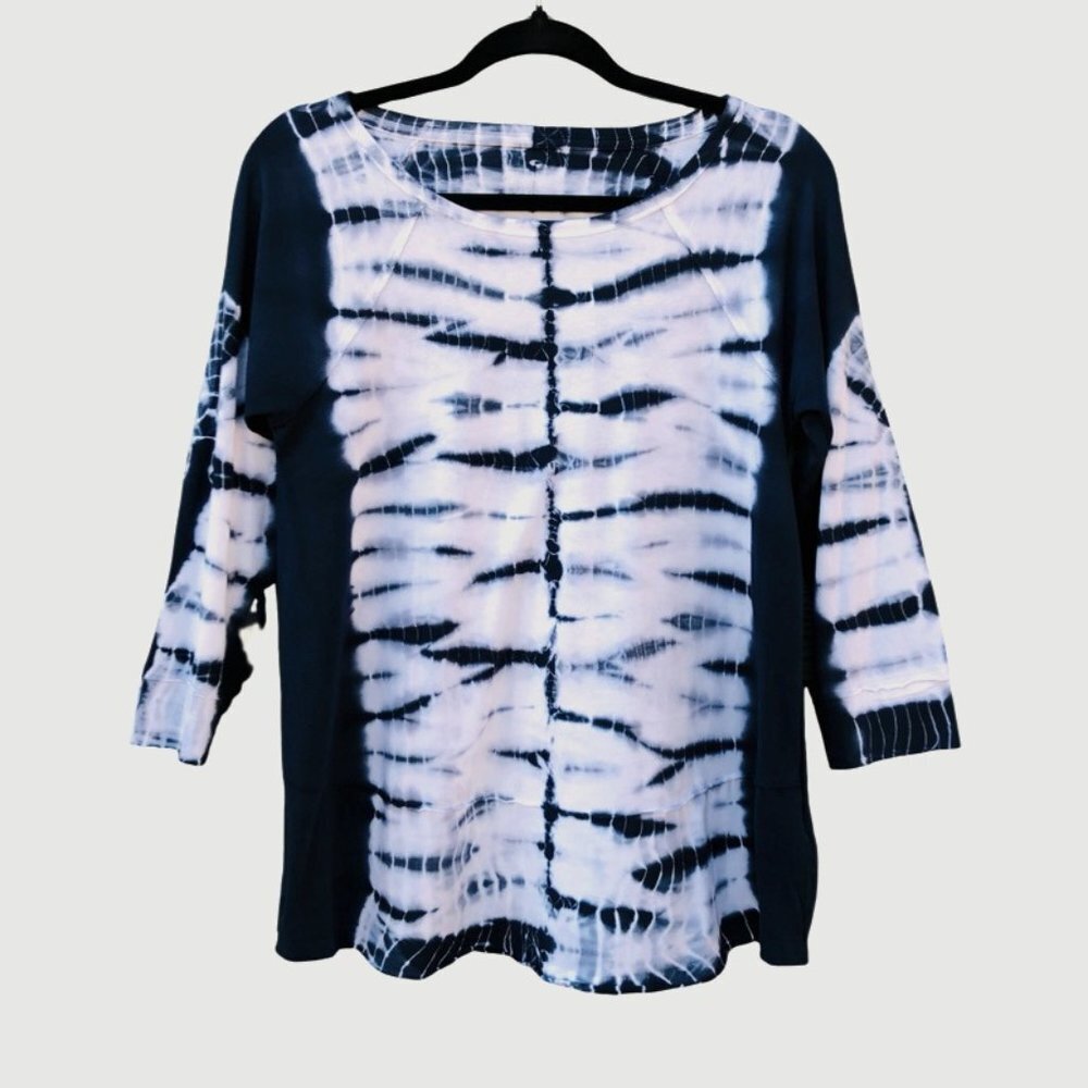 Calvin Klein Performance Long-sleeve Blue Tie-dye Shirt Soft Cotton Blend